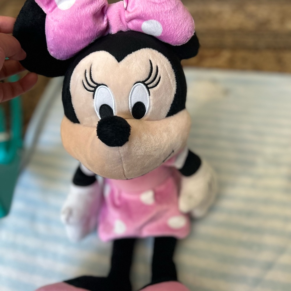 Pink Polka Dot Minnie Mouse Plush Toy - Soft Kids Stuffed Character